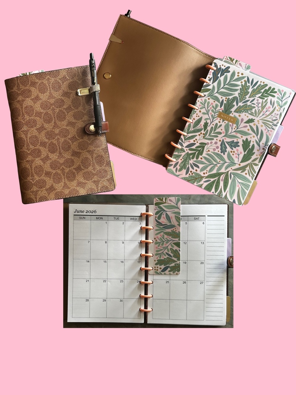 Planner / Agenda insert for Coach notebook cover